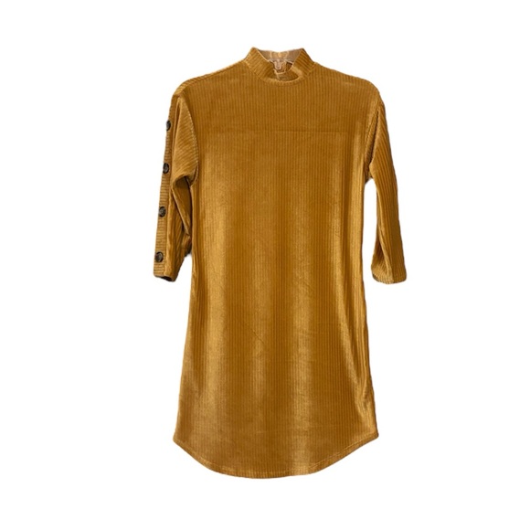 City Vibe Mock Turtleneck Dress Mustard Size 0 - Picture 1 of 7